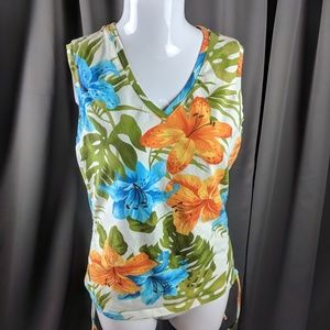 Carribean Joe sleeveless Hawaiian top
